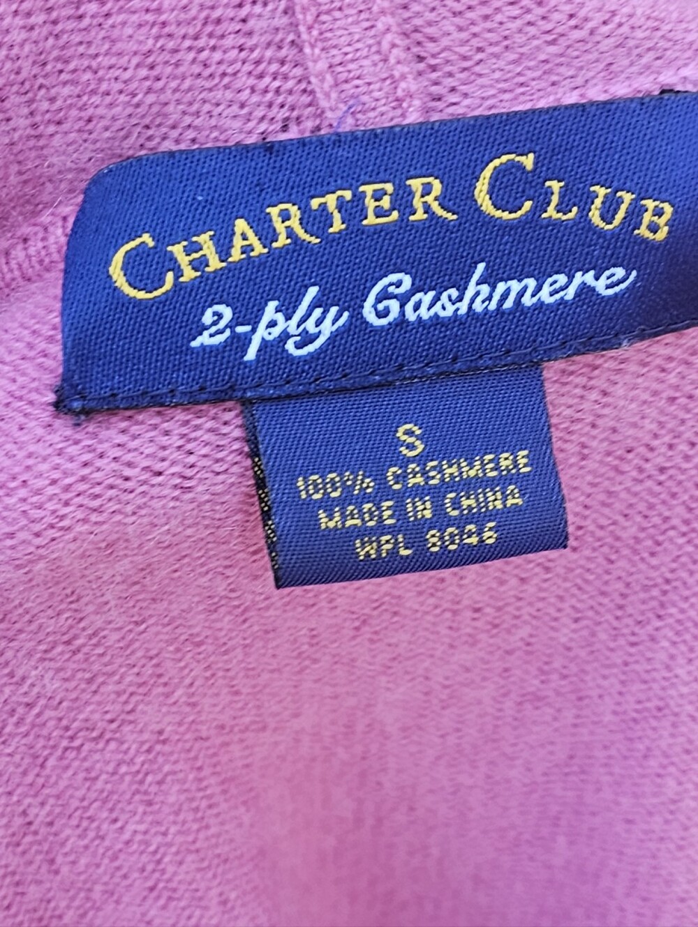 Charter Club 2 Ply Cashmere Zip Up Sweater In Pink Berry Sz Small - Picture 5 of 5
